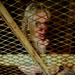 Third pic of Tied up blonde bondage model Sarah Jane Ceylon is showing off her body.