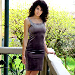 First pic of Gia Ren fondling her sweet pussy on the leather couch