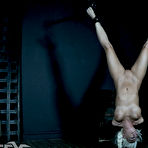 Fourth pic of SexPreviews - London River busty blonde in net stockings and lingerie bound and toyed in dungeon