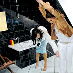 Second pic of Anita Queen makes another brunette take unwanted shower with her clothes on