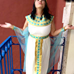 Second pic of Busty Bliss as Cleopatra with her sex slave boy toy 