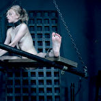 Fourth pic of SexPreviews - Alice in Dallas petite blonde in leather is ass toyed and bound in kinky bdsm dungeon