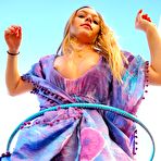 Second pic of Naughty blonde Aurielle Summers plays with a hula hool and gradually strips