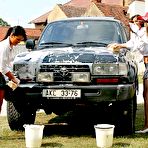 First pic of Clothed car wash girls Gina Killmer and Kate Black get wet from top to bottom