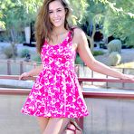 Second pic of Adorable teen Bailey DDG exposes her sexy bod and pussy outside in public