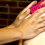 Third pic of Blonde bimbo Jeanie Marie Sullivan is playing with the stick and getting cum shot over boobs