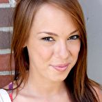 First pic of Girl Haley Sweet opens mouth and shaved pussy lips for the black rod in the glory hole