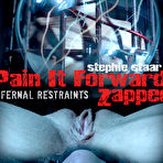 First pic of SexPreviews - Stephie Staar in electro and metal bondage in dark dungeon her naked body exposed