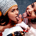 Fourth pic of Sereyna Gomez and Sofia Lee share Santa's rod at the hostel