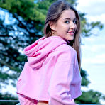 Second pic of Sexy brunette Sybil stripping jean shorts off and showing sweet ass | Erotic Beauties