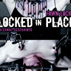 First pic of SexPreviews - Fawn Locke naked tits brunette in strict leather strap bondage in kinky dungeon