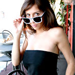 First pic of April ONeil in black dress and red panties flashes snatch and big breasts outdoors in public