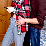 First pic of Eliza Thorn bangs her boyfriend before he leaves for work