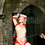 Third pic of Bound absolutely helpless blonde Angelene Black gets showered and dunked by Sir C