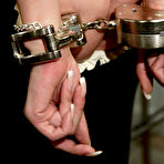 First pic of Helpless handcuffed slave girl Delilah Strong gets dunked in a glass tank with water