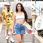 First pic of Kitty Love devours the sailor's cock on his boat