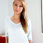 First pic of Charming Hailey Holiday in sexy yellow underwear bares her tits and pussy