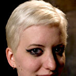 Fourth pic of White haired Cherry Torn takes solid cock of Mark Davis in rubber restraints