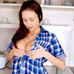 First pic of Playful brunette chick Ivanna Karups is flashing her wonderful looking titties