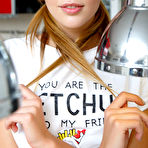 First pic of Monika Dee exposing her small tits and ass in the kitchen