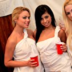 First pic of Teens Ava Jay, Krystal Star and Victoria play with cock and fight for the fresh semen.