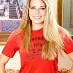 First pic of Lusty blonde Hallee Nubiles bares her clothes then black lingerie and dildos her ripe snatch.