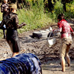 Third pic of Crazy outdoor mud exercises of clothed Gina Killmer, La Bella Blanca, Nessa Devil and Jenny Lee