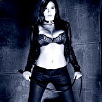 First pic of Black and white pics tell the story of busty mistress Jelena Jensen and her slave Aimee Sweet