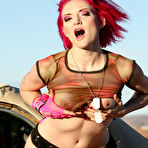 Second pic of SHARKYS hot slender girl FIONA posing with old car