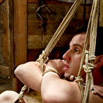 First pic of Big racked black mistress Kitten tortures and bangs her ivory skinned male slave
