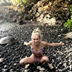 Second pic of Sky Pierce nude beach pussy spreads.