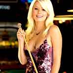 First pic of Amber Jay Busty Blonde Centerfold Playing Pool - Playboy Plus Pictures Gallery