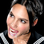 Fourth pic of Sperm Mania Apolonia Lapiedra's Cum Covered Group Blowjob