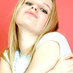 Fourth pic of Blue eyed teen blonde Viktoria Nubiles with puffy pink nipples and hairless pussy poses naked