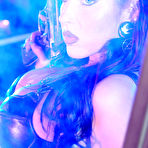 Second pic of BLUE NEON ART girl Elvira in high black boots