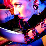 Third pic of BLUE NEON ART girl Elvira in high black boots