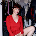First pic of Redhead Skye Shelly with pierced pussy takes off her red socks to show her soles