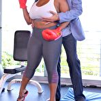 Fourth pic of Chocolate Ms Yummy smothers white dude with boobs - DDF Busty - PornstarsNaked.com