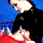 Second pic of BLUE NEON ART girl Hanna and her rubber slavegirl