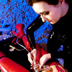 Third pic of BLUE NEON ART girl Hanna and her rubber slavegirl