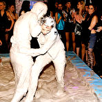 Second pic of Brave ladies Christina Lee and Lucy Cornet wrestle in mud for party girls to watch
