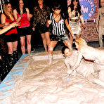 Fourth pic of Brave ladies Christina Lee and Lucy Cornet wrestle in mud for party girls to watch