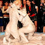 Second pic of Public girl-girl wrestling in the mud between Christina Lee and Dionne Darling 