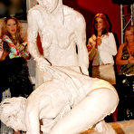 Second pic of Party wrestlers Lora Licious and Sahara Knite strip but show nothing because of mud on the skin