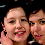 Fourth pic of Juliette March and Ruby Reaper kiss, get spanked and tortured after clothespin torture