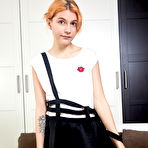 Second pic of Redhead schoolgirl Felenk Roka aka Lissa Fox spreads her virgin pussy