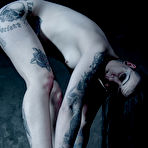 Second pic of SexPreviews - Mallory Maneater high heels tattoo brunette is bound in dungeon her pussy toyed to orgasms