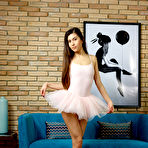 Second pic of Virgin balleina Mona Bregvadze aka Anya Krey spreads her pussy lips