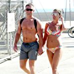Third pic of Danielle Lloyd exercising in bikini on a beach