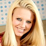 First pic of Big titted teen Ami Jordan takes dildo after removing her pink dress and blue lingerie